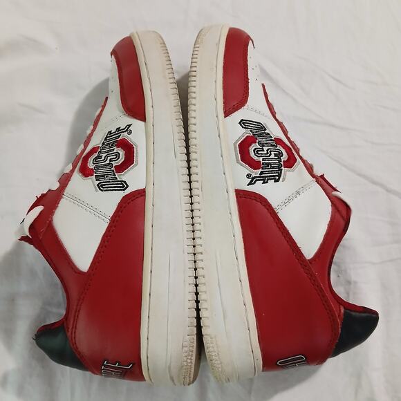 The Ohio State Men's 9 White Leather Red Contrast Low Ankle Sneaker AMAZING Sole - Picture 5 of 16
